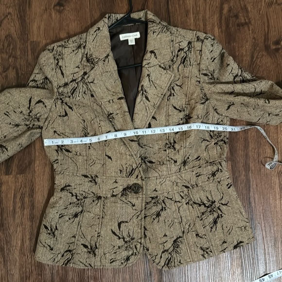 Women’s Coldwater Creek Brown Patterned Riding Jacket. Size 12 - Picture 4 of 7